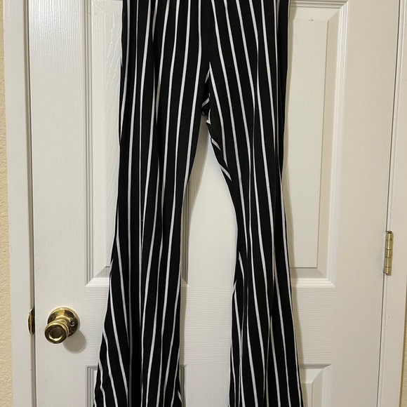 Got Style U.S.A Pants - Got Style U.S.A. Black and White Striped Pants